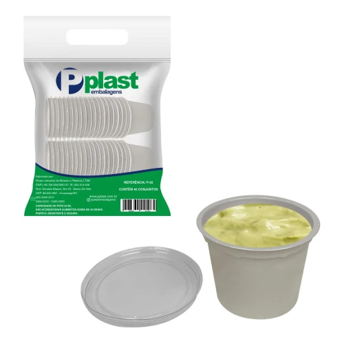 Pote plástico para molho 50ml com 40 unidades para delivery PPlast