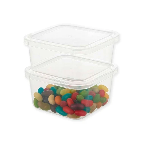 Pote plástico quadrado 1300ml com 02 unidades Ercaplast