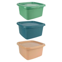 Pote plástico quadrado 1500ml coloridos