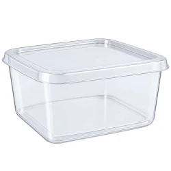 Pote plástico quadrado 1500ml transparente
