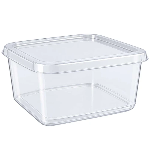 Pote plástico quadrado 1500ml transparente