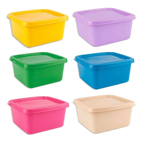 Pote plástico quadrado 1500ml cores sortidas