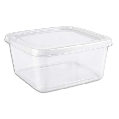 Pote plástico quadrado 700ml transparente