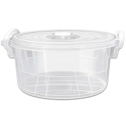 Pote plástico redondo com trava 1,2 litros transparente