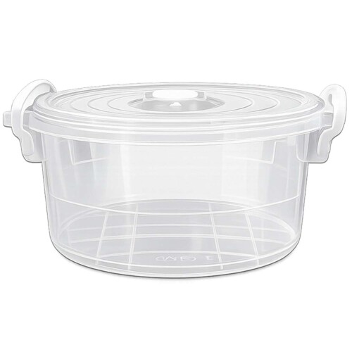 Pote plástico redondo com trava 1,2 litros transparente