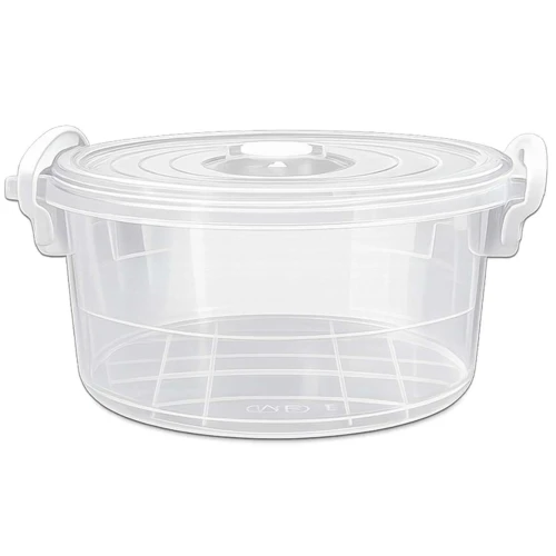 Pote plástico redondo com trava 2,2 litros transparente Pote plástico redondo com trava 2,2 litros transparente