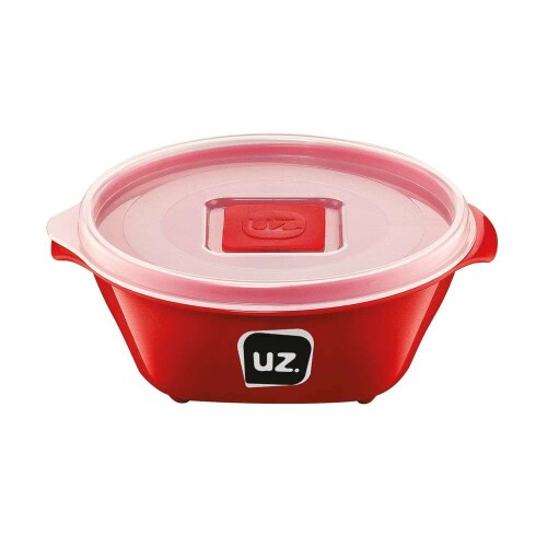 Pote plástico redondo multiuso vermelho 350ml Uz. Utildades