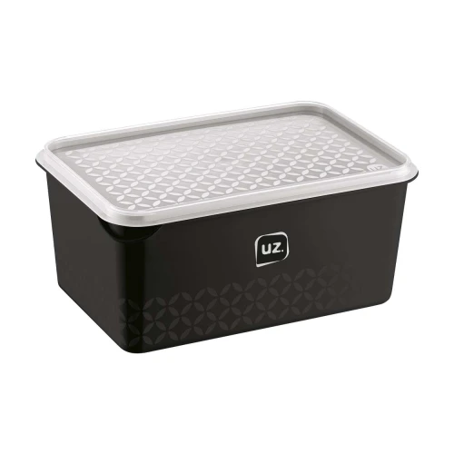 Pote plástico retangular multiuso 1000ml preto