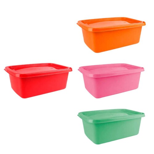 Pote plástico retangular 1500ml sortidos