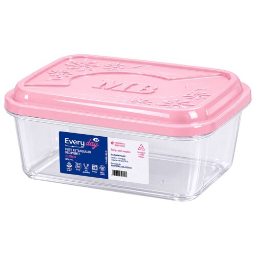 Pote plástico retangular 800ml Pote plástico retangular 800ml