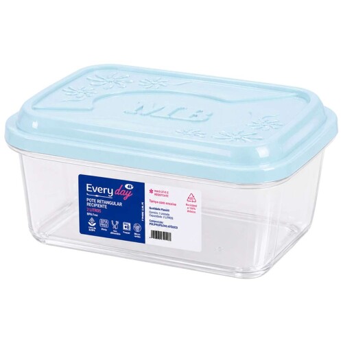 Pote plástico retangular 800ml Pote plástico retangular 800ml