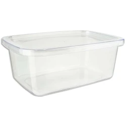 Pote plástico retangular 800ml transparente