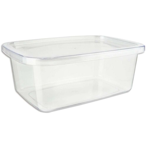 Pote plástico retangular 800ml transparente