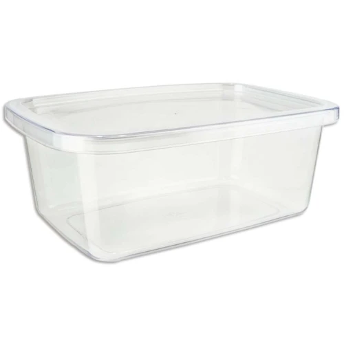 Pote plástico retangular 800ml transparente