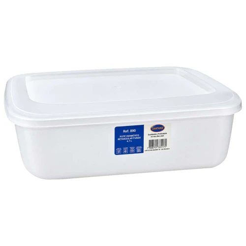 Pote plástico retangular fundo 4,17 L Santana Pote plástico retangular fundo 4,17 L Santana