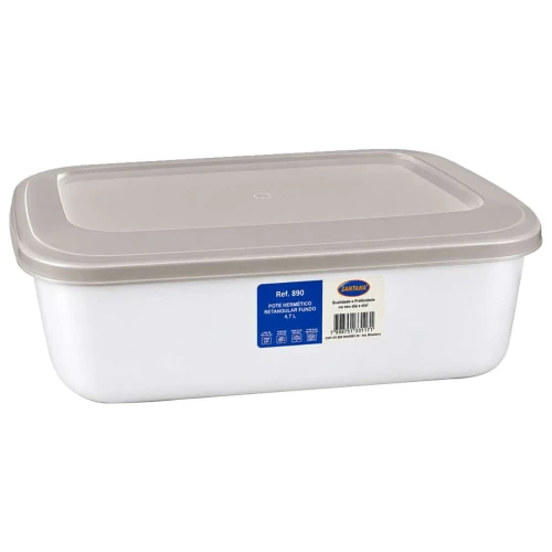 Pote plástico retangular fundo 4,17 L Santana Pote plástico retangular fundo 4,17 L Santana