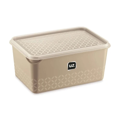 Pote plástico retangular multiuso 1000ml capuccino Uz. Utilidades