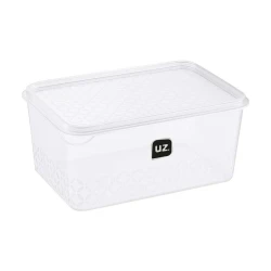Pote plástico retangular multiuso 2000ml transparente