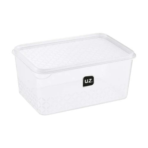 Pote plástico retangular multiuso 1000ml transparente Uz