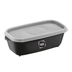 Pote plástico retangular multiuso 500ml preto Uz. Utilidades