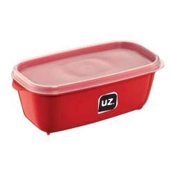 Pote plástico retangular multiuso vermelho 1500ml Uz. Utilidades