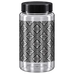 Pote plástico transparente decorado azulejo 1500ml Bandeirante