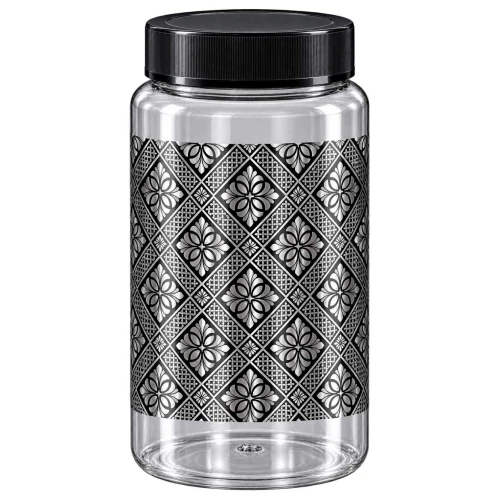 Pote plástico transparente decorado azulejo 1500ml Bandeirante Pote plástico transparente decorado azulejo 1500ml Bandeirante