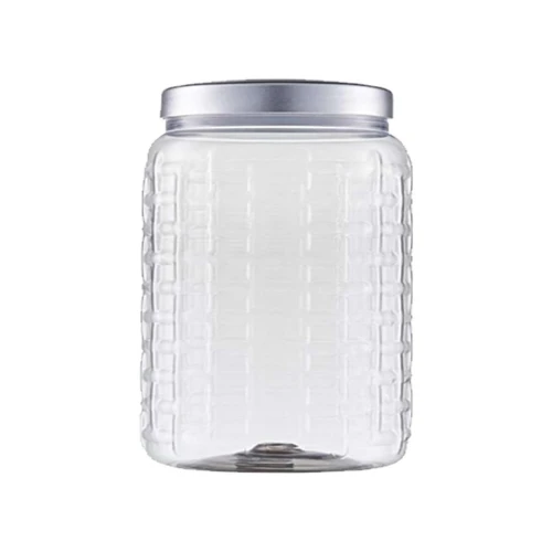 Pote plástico wave tampa matte prata 1000ml