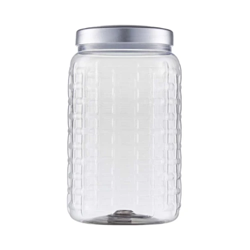 Pote plástico wave tampa matte prata 1500ml