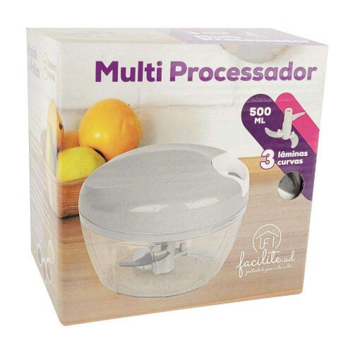 PROCESSADOR MANUAL DE LEGUMES A CORDA 500ML FACILITE PROCESSADOR MANUAL DE LEGUMES A CORDA 500ML FACILITE