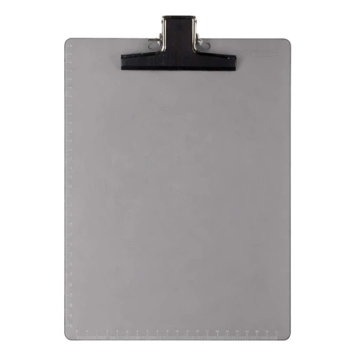 Prancheta acrilico oficio fume com presilha de metal