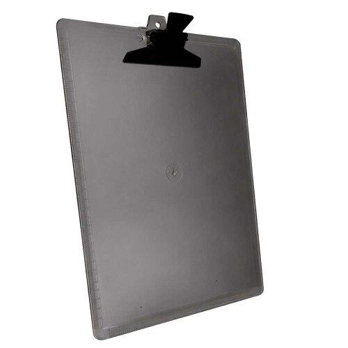 Prancheta acrílico ofício fumê com presilha sortidas Novacril Prancheta acrílico ofício fumê com presilha sortidas Novacril