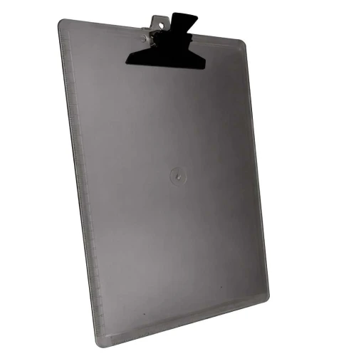 Prancheta acrílico ofício fumê com presilha sortidas Novacril Prancheta acrílico ofício fumê com presilha sortidas Novacril