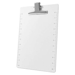 Prancheta plástico ofício cristal com presilha metal