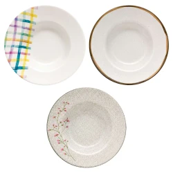 Prato de porcelana redondo fundo 21cm sortidos Tramontina