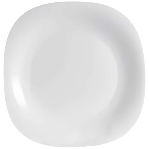 Prato de vidro quadrado raso opaline branco 25,7cm Prato de vidro quadrado raso opaline branco 25,7cm