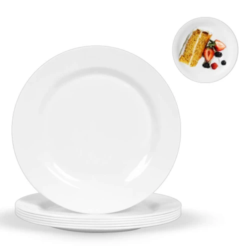 Prato de vidro redondo sobremesa 18cm opaline branco