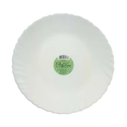 Prato de vidro redondo sobremesa 19cm pétala branca