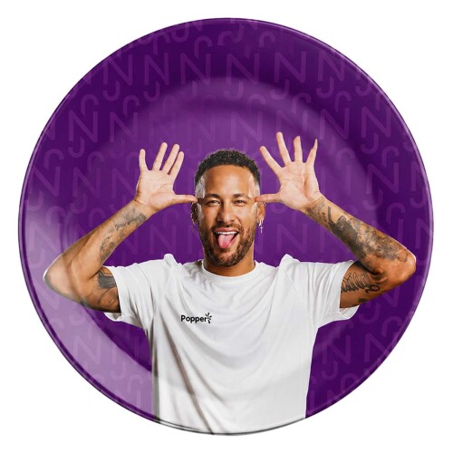 Prato papel 18cm redondo neymar jr com 8 unidades Prato papel 18cm redondo neymar jr com 8 unidades