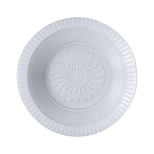 Prato plástico nº15 fundo com 10 unidades branco Fonplast