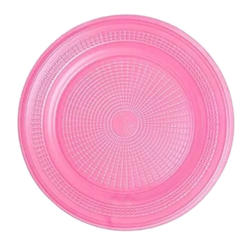 Prato plástico nº15 raso com 10 unidades rosa pink