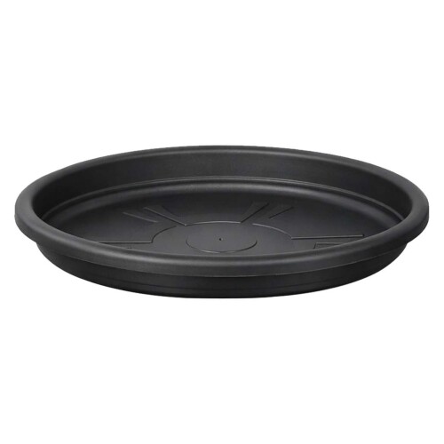 Prato plástico para vaso redondo preto 22cm