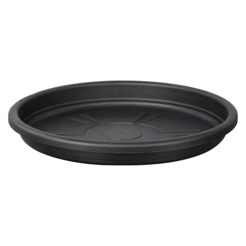 Prato plástico para vaso redondo preto 17cm