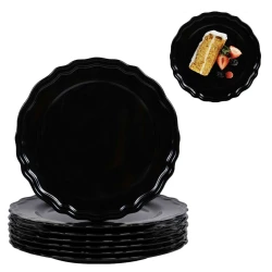 Prato vidro redondo raso opaline 26cm feston