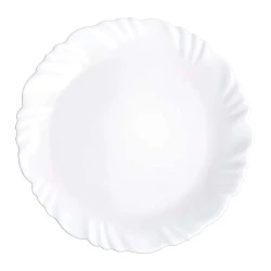 Prato vidro redondo raso opaline branco 25cm flower