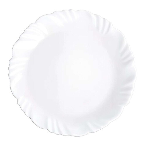 Prato vidro redondo raso opaline branco 25cm flower Prato vidro redondo raso opaline branco 25cm flower