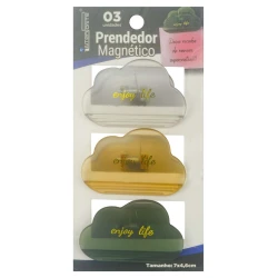 Prendedor de papel acrilico decorado com imã 03 unidades