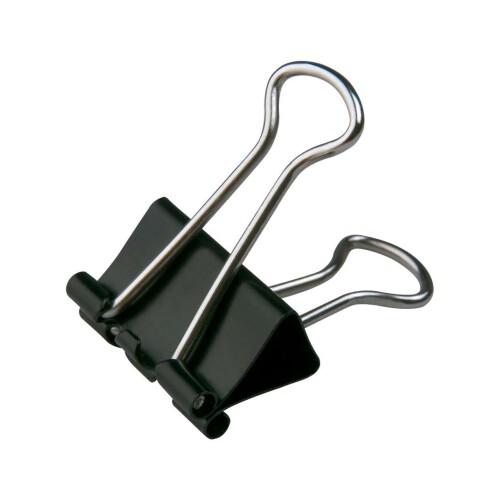 Prendedor de papel de metal 19mm preto com 40 unidades Risovit Prendedor de papel de metal 19mm preto com 40 unidades Risovit