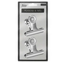 Prendedor de papel metal 6cm kit 2 peças