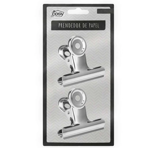 Prendedor de papel metal 6cm kit 2 peças